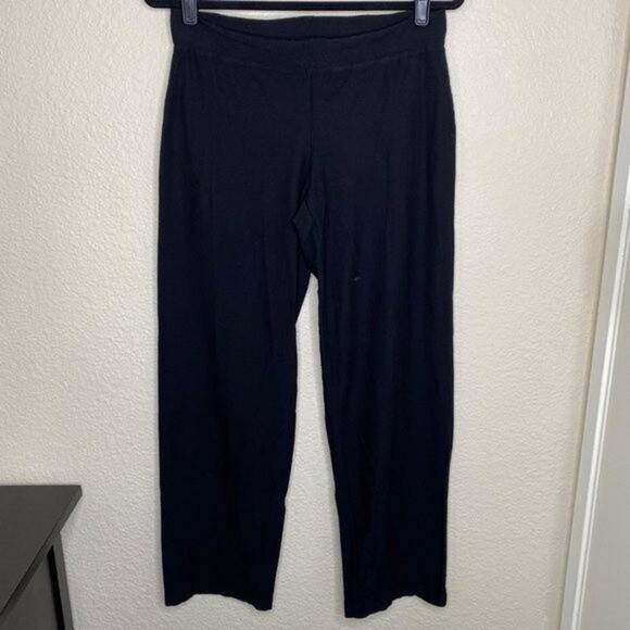 Eileen Fisher Black Regular Knit Ankle Lagenlook Pull On Pants Small - Picture 7 of 7